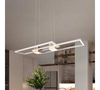 Trio Lighting Lampada LED a sospensione Albany, marrone, 100 x 28 cm, alluminio, CCT, Trio Lighting