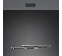 Trio Lighting Lampada LED a sospensione Albany, nera, 100 x 28 cm, alluminio CCT dimmerabile Trio Lighting