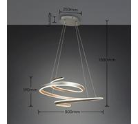 Trio Lighting Lampada LED a sospensione Arlington, nichel opaco, lunghezza 80 cm, metallo, CCT Trio Lighting