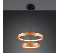 Trio Lighting Lampada LED a sospensione Lynwood, Ø 60 cm, color legno, legno, a 2 luci. Trio Lighting