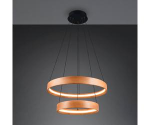 Trio Lighting Lampada LED a sospensione Lynwood, Ø 60 cm, color legno, legno, a 2 luci. Trio Lighting