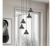 Trio Lighting Lampada LED a sospensione Romeo, Ø 28 cm, nera, metallo, a 5 luci. Trio Lighting