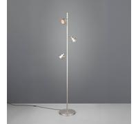 Trio Lighting Lampada LED da pavimento Romeo, altezza 150 cm, metallo color nichel, a 3 luci. Trio Lighting