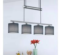 Trio Lighting Paralumi in tessuto grigio - Lampada a sospensione Garda a 4 luci Trio Lighting