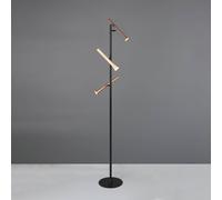 Trio Lighting Piantana LED Fiato, a 3 luci, nero opaco, metallo, dimmer Trio Lighting
