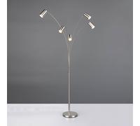 Trio Lighting Piantana Marley, nichel, altezza 200 cm, a 5 luci, metallo Trio Lighting