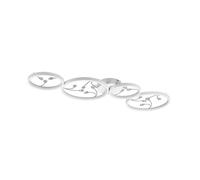 Plafoniera GROOVY LED 4 cerchi con decori gemme trasparenti bianca 642110431