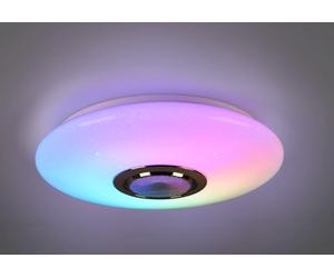 TRIO LIGHTING PLAFONIERA LED MUSICA DIFFUSORE BIANCO CON CASSA BLUETOOTH RGB E T