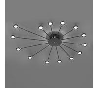 Trio Lighting Plafoniera LED Peacock, 15 luci, nero Trio Lighting