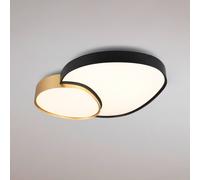 Trio Lighting Plafoniera Rise, nero-oro, 77 x 63 cm, CCT, dimmerabile Trio Lighting