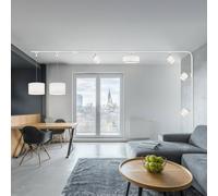 Trio Lighting Set di binari DUOline Hotel/Tommy, bianco, 4 m, a 7 luci, E27/E14 Trio Lighting