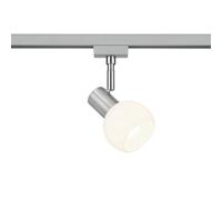 Trio Lighting Spot a binario per DUOline, vetro opalino, color nichel, E14 Trio Lighting