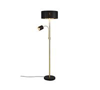 TRIO, Piantana, Motel 1xE27, max.60,0 W 1xE14, max.10,0 W Tessuto, Ottone satinato, Finitura: Metallo, Ottone satinato L:40,0cm, A:163,5cm, P:53,0cm