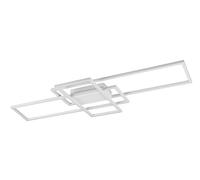 Trio, Plafoniera, Irvine incl. 1 x LED,SMD,60,0 Watt,3000-6500K,7100 Lm. Finitura: Metallo, bianco opaco L:105,0cm, L:42,0cm, A:6,5cm Comando a distanza,