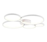 Plafoniera RONDO LED 5 cerchi con variazione intensità metallo bianco opaco 622610531