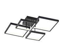 Plafoniera SORRENTO LED 4 quadrati nera con regolazione intensità 627710432