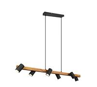 Trio Lampade a Sospensione, Legno/Colore Nero Opaco