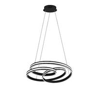 TRIO, Sospensione, Nuria incl. 1 x LED,SMD,60,0 Watt,2300+3000+4000K,7200 Lm. Corpo: metallo, nero opaco Ø:60,0 cm, altezza: 150,0 cm