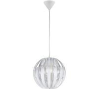 Trio sospensione Pumkin a listelli metaclilati trasparente-bianco 3 forme 30 cm Bianco
