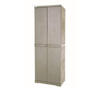 Trioplast Armadio da Esterno Tortora Portascope 6224-21 - Mobili Multiuso Rattan Line 65x45x180 cm