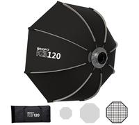Triopo Softbox ottagonale portatile Bowens Mount Softbox: Quick Setup with Foldable Design, Compatibility for Bowens Continuous Lights (K3-120/120cm/47.2in)