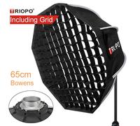 Triopo Softbox per foto Bowens da 65 cm con griglia a nido d'ape Scatola morbida per ombrellone ottagonale portatile per esterni per studio video Godox