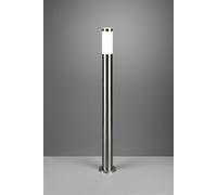 TRIOTO PALO DA ESTERNO CILINDRO ACCIAIO SATINATO E DIFFUSORE OPALE H. 80CM IP44 1 LUCE ATTACCO E27