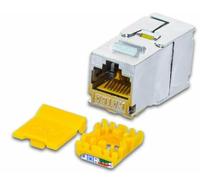 Triotronik WKS JACK KAT6A SLIM 48 cavo di collegamento RJ-45 Acciaio satinato, Giallo