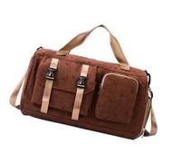Trip - Borsa da viaggio con scomparto per scarpe, stampa fragola, marrone | Borsa bagnata e asciutta e organizzata per viaggi brevi, conservazione nella tasca anteriore per l'uso quotidiano