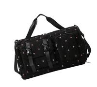 Trip - Borsa da viaggio con scomparto per scarpe, stampa fragola, Nero | Borsa bagnata e asciutta e organizzata per viaggi brevi, conservazione nella tasca anteriore per l'uso quotidiano