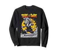 Tripe And Swipe Funny Zebra Kung Fu Martial Arts Cartoon Felpa