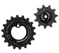 TRiPEAK Set di pulegge per ruota jockey con cuscinetto ceramico sovradimensionato 11/18T per deragliatore posteriore Shimano GRX RD-RX812/817 Serie 11 velocità, colore nero