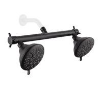 TRIPHIL Doppio soffione doccia largo 40,6 cm per due persone, soffione doccia doppio tandem ad alta pressione combinato per coppie, 8 modalità di spruzzo con 2 valvole integrate, facile da installare
