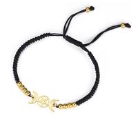 Tripla Luna Dea Bracciale per le Donne Uomini Acciaio Inossidabile Wicca Simbolo Pentagramma Mezzaluna Con una Perla Colorful Tessere Bracciali Regolabili Amuleto Pagano Gioielli (Oro-P)