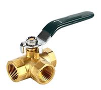 tripla valvola a sfera del tubo, Valvola a sfera a L a 3 vie in acciaio inossidabile, filettatura femmina, for acqua, olio e vapore, diverse misure(1/4In)