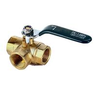 tripla valvola a sfera del tubo, Valvola a sfera a tre vie in acciaio inossidabile con filettatura femmina, passaggio completo da 1/2 pollice a 3/4 pollice for acqua, olio e vapore(Dn20 3/4In)