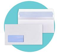 Triplast Buste autosigillanti per finestre DL (dimensioni: 110x220 mm; bianche; confezione da 100),Buste di carta per posta riservata, ideali per uso personale, ufficio e commerciale (100)