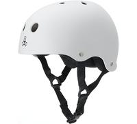 Triple 8 Brainsaver Rubber Helmet with Sweatsaver Liner (White Rubber, Large)