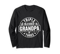 Triple Blessed Grandpa of Three Nonno Orgoglioso - Maglia a Manica