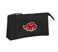 Triple Carry-All Naruto Black 22 X 12 X 3 Cm NUOVO