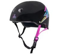 Triple Eight The Certified Sweatsaver Helmet for Skateboarding, BMX, and Roller Skating, Black Lightning Hologram, XS/Small