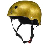 Triple Eight The Certified Sweatsaver Helmet for Skateboarding BMX Roller Derby and Roller Skating Gold Glitter L/XL