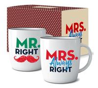 Triple Gifffted Mr E Mrs Always Right, Tazze Regali Originali Sposi Di Coppia, Idee Regalo Per Lui E Lei, Anniversario Matrimonio, Colazione, Fidanzamento, Nozze, Natale, Ceramica Mug, 380 ML