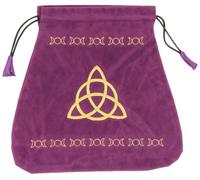 TRIPLE GODDESS Velluto Borsa Viola Ricamato lo scarabeo Proteggi il Tuo Tarocco