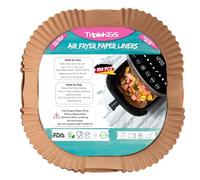 TRIPLE K&S Airfryer - Carta da forno per friggitrice ad aria calda, 100 pezzi, 4,5 l - 8 l, 20 - 20 cm, compatibile con COSORI, Philips, Midea, Cecotec, Russell Hobbs XL XXL (100 pezzi, 4,5 L-8 L)