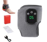 Triple Method Massager, Wireless & Portable Heated Ankle Wrap with 3-Speed Vibration and 5-Temperature Settings (1pc)