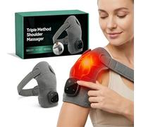 Triple Method Shoulder Massager, Heat, Massage & Compression, Cordless Shoulder Heating Pad with Massage Vibration, Deep Tissue Muscle Pain Relief