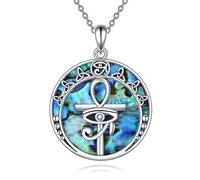 Triple Moon Celtic for Women Celtic Knot Heart Pendant Abalone Shell Ankh Cross Jewelry Christmas Birthday Gifts for Girls
