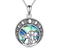 Triple Moon Celtic for Women Celtic Knot Heart Pendant Abalone Shell Ankh Cross Jewelry Christmas Birthday Gifts for Girls