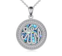 Triple Moon Celtic for Women Celtic Knot Heart Pendant Abalone Shell Ankh Cross Jewelry Christmas Birthday Gifts for Girls